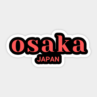 Osaka Japan Simple Text Red Design Sticker